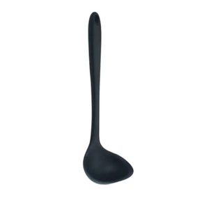 Non-stick Silicone Soup Spoon Long Handle Cooking Spoons Solid Color Food - Picture 1 of 12