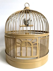 Vintage Painted Metal Bird Cage - Picture 1 of 4
