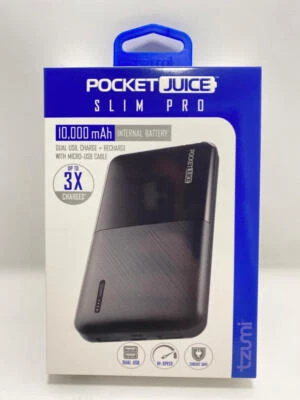 10,000 mAh Slim Pro Pocket Juice Portable Power Bank - Image 1 of 4