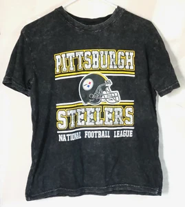 Boys Medium (10-12) Black Stone Washed Pittsburgh Steelers Tshirt - Imagen 1 de 3