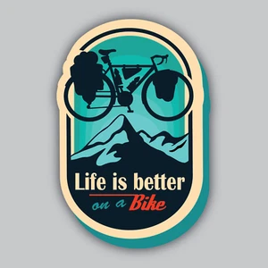 Pegatina/calcomanía de vinilo Life is Better on a Bike - bicicleta - bicicleta de montaña - embalaje de bicicletas - turismo - Imagen 1 de 2