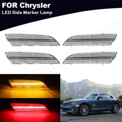 Clear Lens LED Front Rear Side Marker Light For 2004-2008 Chrysler Crossfire Hot - Imagem 1 de 4