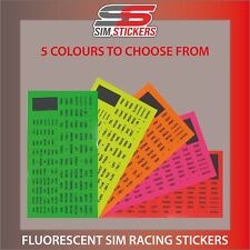 FLUORESCENT Standard Stickers for Car Sim Button Box/Wheel VARIOUS COLOURS