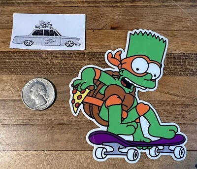 Thumbs Ninja Turtle Bart Simpson Skate Sticker NOS Shepard Fairey 1 DFace