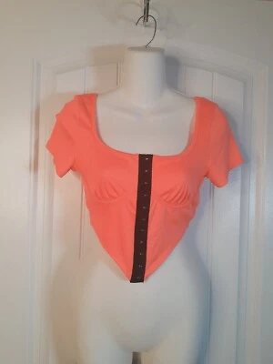 Nuevo con etiquetas Top corto Papaya S naranja neón manga corta Foto 1 de 4