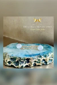 INC International Concepts Hair Pins- Gold and Mother of Pearl Set of 2 - Picture 1 of 4