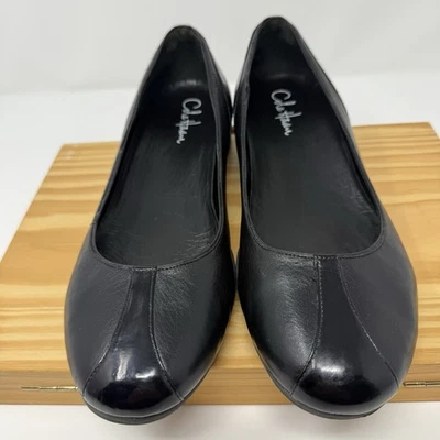 Cole Haan NikeAir Pisos Mujer’s 10B Negro Cuero Pisos con Charol Foto 1 de 4