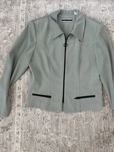 VTG Amanda Smith women's Blazer Jacket zip up collared SZ 12 Career Office Chic - Picture 1 of 8