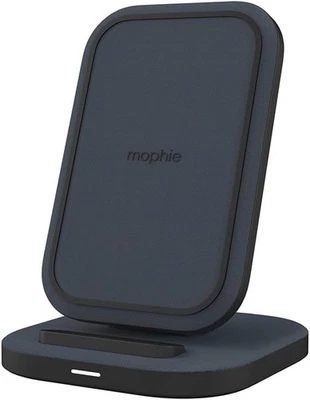 NEW! Mophie 15W Qi Fast Wireless Charging Stand Fabric, Adapter + Cable, Black - Image 1 of 4