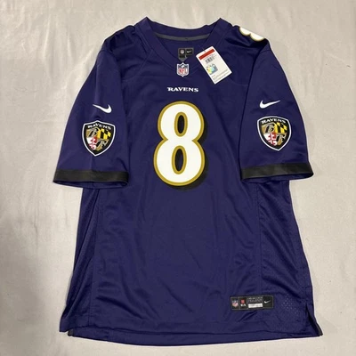 Baltimore Ravens Nike Home Game Jersey - Purple - Lamar Jackson. Size Uk L - Image 1 of 4