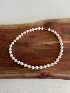 Vintage Natural 4-6mm White Freshwater Baroque Pearl Necklace 20" Gift Women - Picture 1 of 7