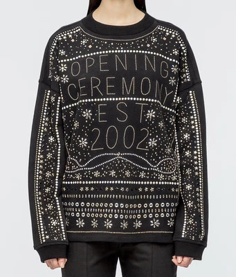 OPENING CEREMONY STUDDED LOGO SWEATSHIRT L $280 - Image 1 of 4