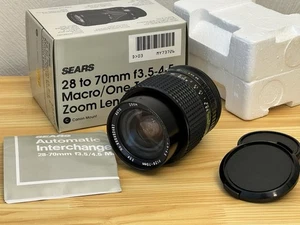 ⭐️Sears 35mm SLR Camera Lens ⭐️f=28-70mm⭐️Multicoated⭐️for CANON FD Mount NIB - Picture 1 of 7