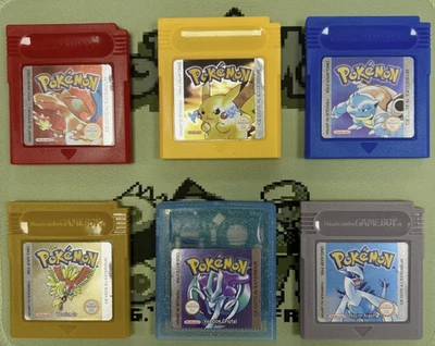 🎮 Lot jeux Pokémon Rouge, Bleu, Jaune, Or, Argent & Cristal - Version Fr - GBC - Photo 1/4