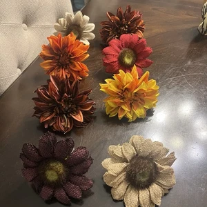Juego de 8 servilleteros de acción de gracias otoño mamás tela flores - Imagen 1 de 13