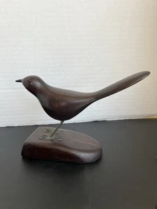 Signed D.F. Christian Mid Century Modern Rosewood Bird Sculpture MCM Art - Picture 1 of 8