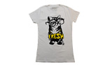 A-Lab Womens Fresh Nerd Kitten Cat Wearing Glasses White Shirt New L, XL