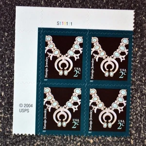 2007USA #3753 2c Navajo Jewelry - Plate Block of 4 UL - self adhesive Mint NH  - Picture 1 of 1