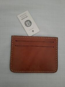 Esprit Brown 100% Leather Card Holder 10cm x 8cm Men's 5 Card Slots Elegant Thin
