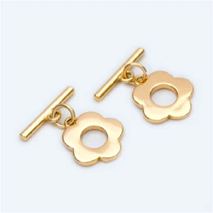 10pcs Gold Flower Toggle Clasp,Easy Close Clasp Connector for Bracelet/Necklace - Picture 1 of 4