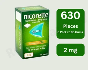 Nicorette Fruitfusion Gum, 2 mg, 105 Pieces — 6 Packs Expiry 2027 - Picture 1 of 1