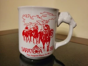 Vintage 1989 Saratoga Race Track Souvenir Horse Head Coffee Mug - Picture 1 of 7