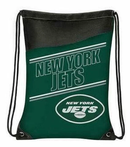 New York Jets Incline Style Backsacks Backpacks 18"H x 13.5"W  Braided Drawcord Cover