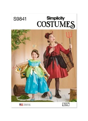 SIMPLICITY 9841 CHILD'S & GIRLS COSTUMES Sewing Pattern Size 3-6 & 7-14 AVERAGE - Image 1 of 4