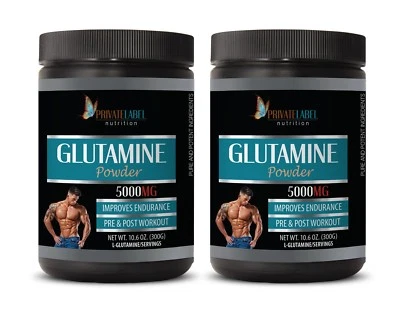 muscle builder - GLUTAMINE POWDER 5000mg - muscle gainer - 2 Cans - Image 1 of 4