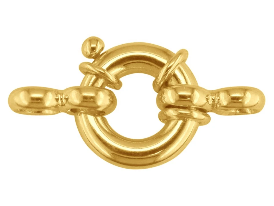  Anillo grande de oro amarillo de 18 quilates con perno pesado broche de joyería 8 mm Foto 1 de 1