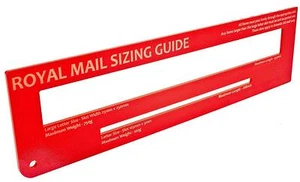 RED - Royal Mail PPI Postal Post Office Template Letter Size Ruler Price Guide - Picture 1 of 3