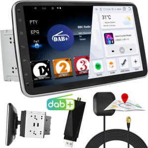 UK DAB+ 2DIN Android 13 10.1" Car Stereo Removable Screen Sat Navi Radio CarPlay - Picture 1 of 17