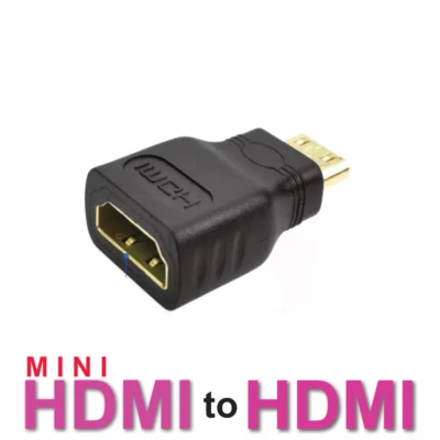 Mini HDMI Male to Standard HDMI Female Adapter Gold Plated HDTV 4K 1080p 3D - Image 1 of 4