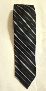 Robert Talbott Men's Tie Hand Sewn Silk Diagonal Stripes Black Background - Picture 1 of 3