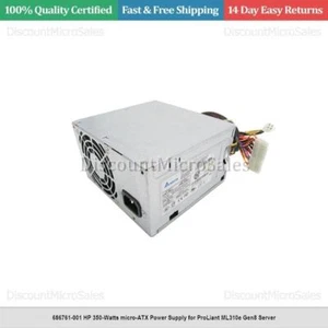 686761-001 HP 350-Watts micro-ATX Power Supply for ProLiant ML310e Gen8 Server - Picture 1 of 1