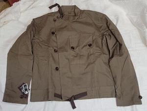Vintage Thread Needle Men's Green Swedish Motorcycle Cotton Military Work Coat - Picture 1 of 12