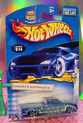 2003 Hot Wheels STEEL FLAME #14 35th☆blue; green/silver flames☆First Editions - Image 1 of 3