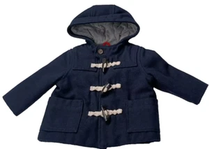 Baby Gap Navy Blue Wool Blend Hooded Toggle Peacoat Classic Jacket 12-18 months - Picture 1 of 7