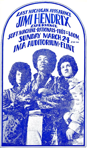 Jimi Hendrix Experience - Auditorio IMA - Flint MI - 1968 - Póster Foto 1 de 1