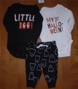 Baby Boys Carter's MY 1st HALLOWEEN 2 Bodysuits & Pants Size 3 mo Little boo NWT - Picture 1 of 1
