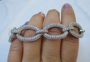 Victoria Wieck Sterling Silver 3.32ct Absolute Pave Link Bracelet - Picture 1 of 12