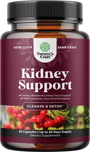 Kidney Support Cranberry Pills for Women and Men - High Strength Kidney Cleanse  - Picture 1 of 13