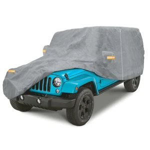 Waterproof Fabric Gray Car Cover For Jeep Wrangler 2-Door Models 1976-2022 - Picture 1 of 6