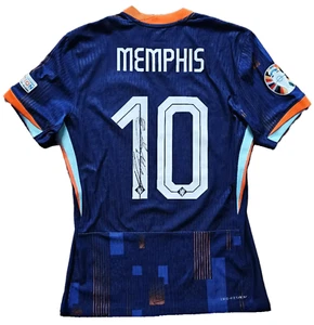 Memphis Depay 10 Holland Euro 2024 Away - Match Worn Shirt Signed | Hairband - Picture 1 of 15