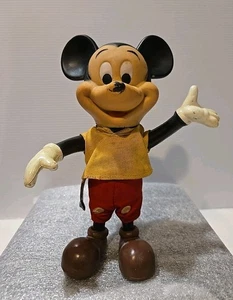 Vintage 1960’s Mickey Mouse Rubber Poseable Figure Walt Disney Productions 0223 - Picture 1 of 13