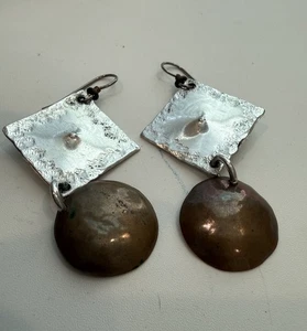 Vintage Ohrringe Handarbeit Boho gemischt Metall - Bild 1 von 4