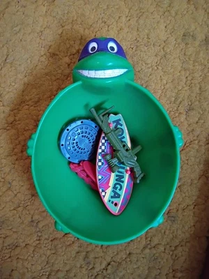 Tmnt Donatello Cereal Bowl With Some action Figure Accessories - Image 1 of 4