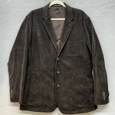 Lands End Mens Blazer Sport Coat Jacket 44 Dark Brown Corduroy 3-button Academia - Image 1 of 4