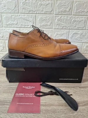 Samuel Windsor Tan Brown Leather Brogue Formal Men's Shoes - Size UK 12  - Image 1 of 4