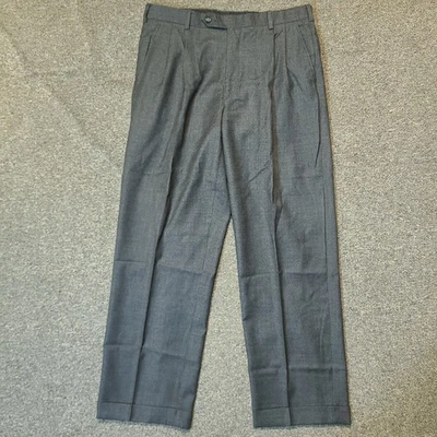 Brooks Brothers Flannel Dress Pants 35x30 Cashmere Wool  Italy Check Gray - Image 1 of 4